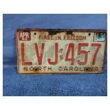 1985 North Carolina tag