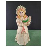 14" ceramic mold girl with toy