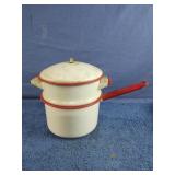 Vintage enamel boiler with lid