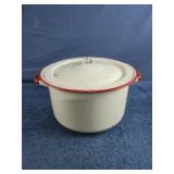 Vintage enamel stock pot with lid.