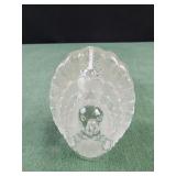 Vintage 4" Carved Clear & Frosted Glass
