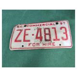 NC COMMERCIAL 97 LICENSE PLATE