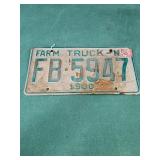 1980 FARM TRUCK LICENSE TAG