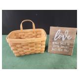 Small basket and love sign