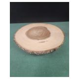14" natural wood slice lazy susan