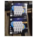 2 boxes - 12pk LED light bulbs- 60w/10w - Soft