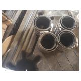 2.5" PVC pipe connectors with pipe clamps.