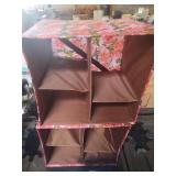 2 collapsible divided cloth storage boxes 13.5 x