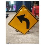 Left turn road sign 30.5 x 30.5
