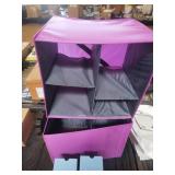 2 collapsible divided cloth storage boxes 13.5 x