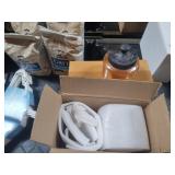 Amber hammered round glass jar. 4 total