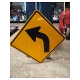 Left turn road sign 32.5 x 32.5