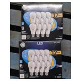 2 boxes - 12pk LED light bulbs- 60w/10w - Soft