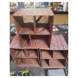 3 collapsible divided cloth storage boxes 13.5 x