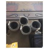 2.5" PVC pipe connectors with pipe clamps. New 4