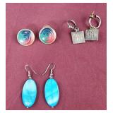 3 pair fashion earrings