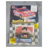 Nascar stockcar with collectors card and display