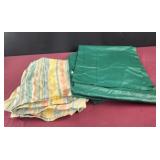 6 Valance curtains 2 multi colored and green