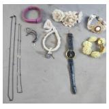 Genevex ladies watch, necklaces and a smart watch