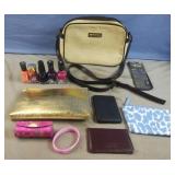Koltov purse, new finger nail polish, lipstick