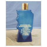 Cobalt blue ceramic bottle with cork lid