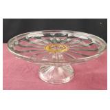 11x4.5 vintage pedestal glass cake plate