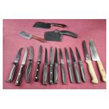 Assorted knives, chop blades