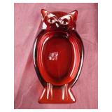 Red owl glass ashtray vtg