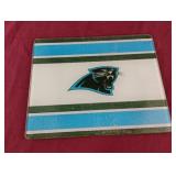 Carolina Panthers glass cutting board 9 3/4 x 7