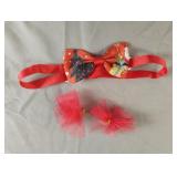 Extra small dog collar and hair bows