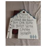 A House Is Built Of Lumber And Parts wood sign