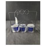 Votive candle holders and metal rack 8x7