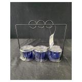 Votive candle holders and metal rack 8x7
