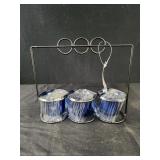 Votive candle holders and metal rack 8x7