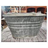 19x11x19 Vintage Square Galvanized Wash Tub Farm