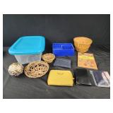 Plastic storage box, baskets. Melissa and Doug