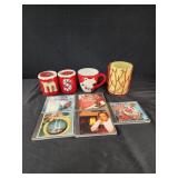 Candles, bear mug, faux candle, christmas music