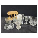 Vtg glass Toothpick holder, Glasses, candle