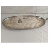 Silver plated leaf serving tray