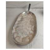 Silver plated leaf serving tray