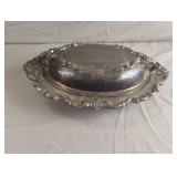 Silver plated serving tray with lid