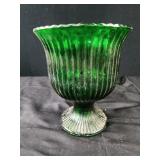 Green glass planter 6.5 x 5