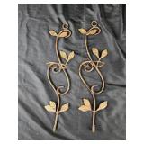 Metal sconces with hooks 15"