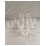 MCM Hazel Atlas Crystal Glasses Pedestal Tumbler