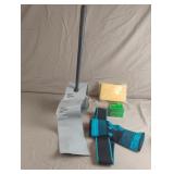 Toilet plunger, sponges, Scotch magic tape and