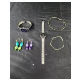 Fashion jewelry and watches, earrings, watches,