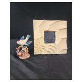 Vintage bird figurine mcm 5", decorative mirror