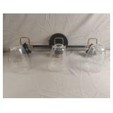 Metal light fixture with glass globes
