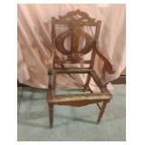 Phi Fraternity wood chair 22 x 39 x 19