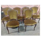 Louis XV French style parlor chairs. Set of 5.